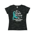 thumbnail image 1 of Inktastic Ovarian Cancer Awareness Brave and Strong with Arrows Women's T-Shirt, 1 of 5