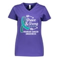 thumbnail image 1 of Inktastic Ovarian Cancer Awareness Brave and Strong with Arrows Women's V-Neck T-Shirt, 1 of 5