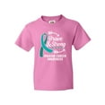 thumbnail image 1 of Inktastic Ovarian Cancer Awareness Brave and Strong with Arrows Youth T-Shirt, 1 of 5