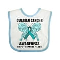 thumbnail image 1 of Inktastic Ovarian Cancer Awareness Hope Support and Love Boys or Girls Baby Bib, 1 of 4