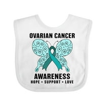 Inktastic Ovarian Cancer Awareness Hope Support and Love Boys or Girls Baby Bib