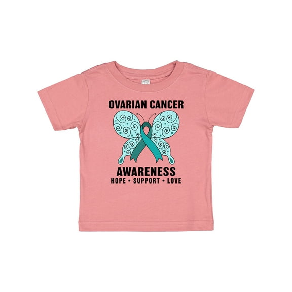Inktastic Ovarian Cancer Awareness Hope Support and Love Boys or Girls Baby T-Shirt