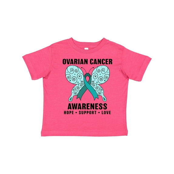 Inktastic Ovarian Cancer Awareness Hope Support and Love Boys or Girls Toddler T-Shirt