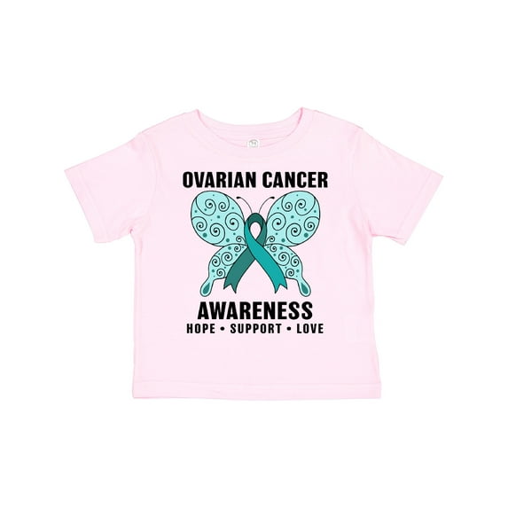 Inktastic Ovarian Cancer Awareness Hope Support and Love Boys or Girls Toddler T-Shirt