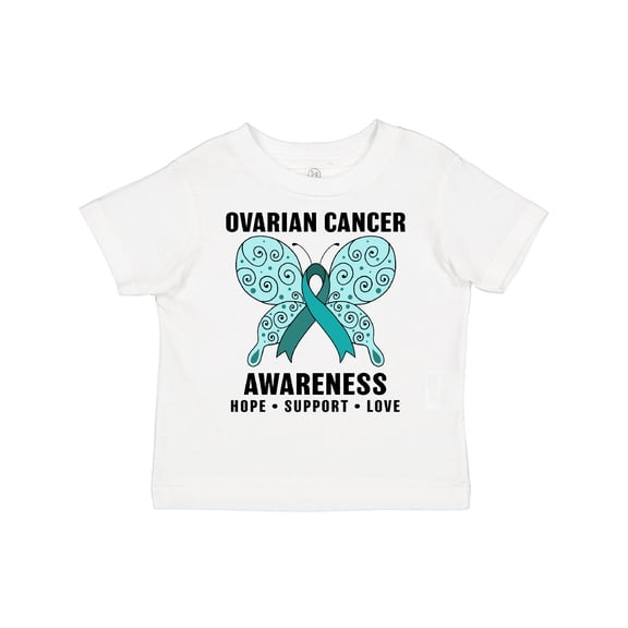 Inktastic Ovarian Cancer Awareness Hope Support and Love Boys or Girls Toddler T-Shirt