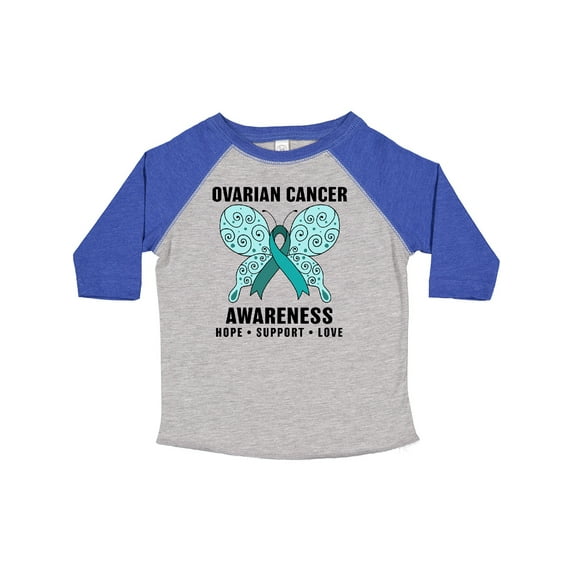 Inktastic Ovarian Cancer Awareness Hope Support and Love Boys or Girls Toddler T-Shirt