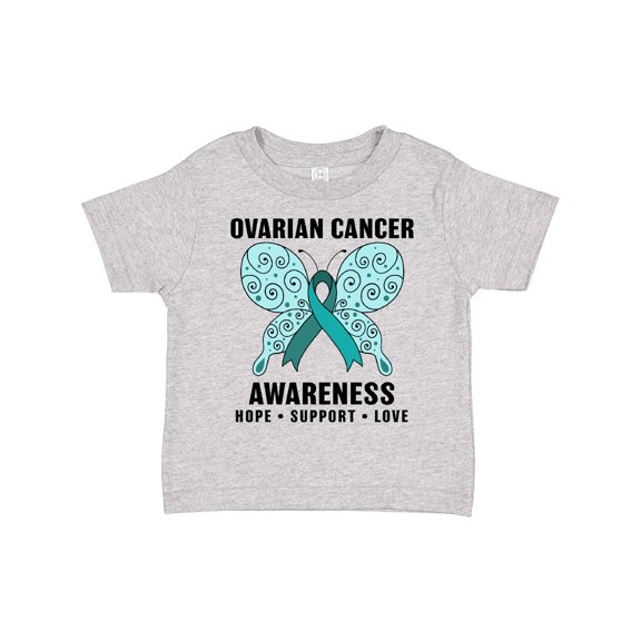Inktastic Ovarian Cancer Awareness Hope Support and Love Boys or Girls Toddler T-Shirt