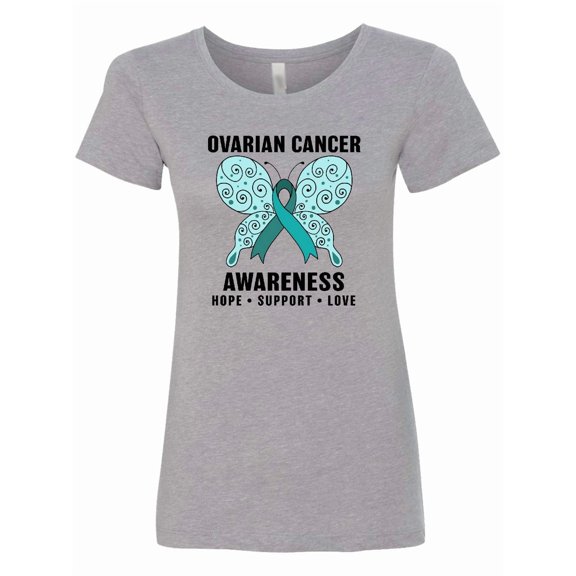 Inktastic Ovarian Cancer Awareness Hope Support and Love Women's T-Shirt