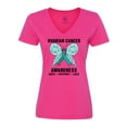 thumbnail image 1 of Inktastic Ovarian Cancer Awareness Hope Support and Love Women's V-Neck T-Shirt, 1 of 5