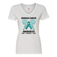 thumbnail image 1 of Inktastic Ovarian Cancer Awareness Hope Support and Love Women's V-Neck T-Shirt, 1 of 5