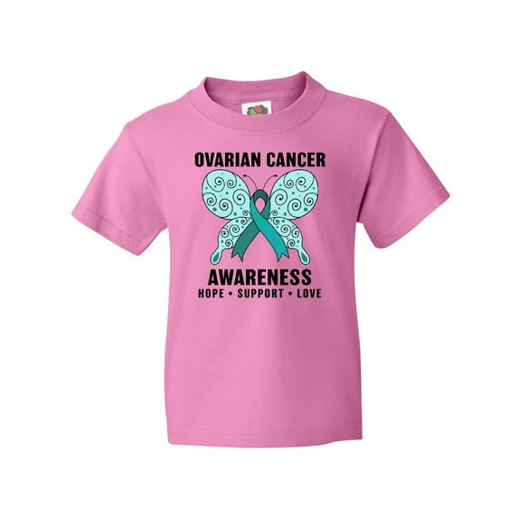 Inktastic Ovarian Cancer Awareness Hope Support and Love Youth T-Shirt