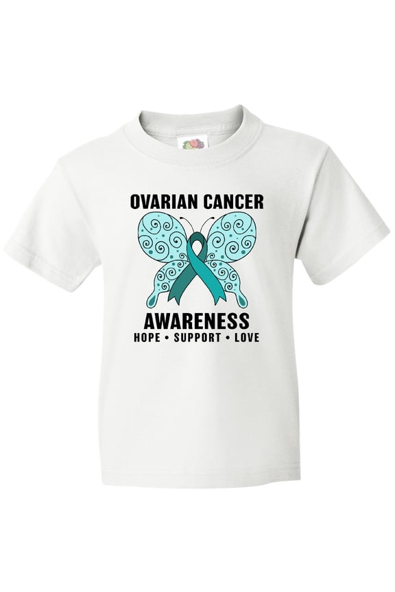 Ovarian Cancer Awareness Hope Support and Love Youth T-Shirt