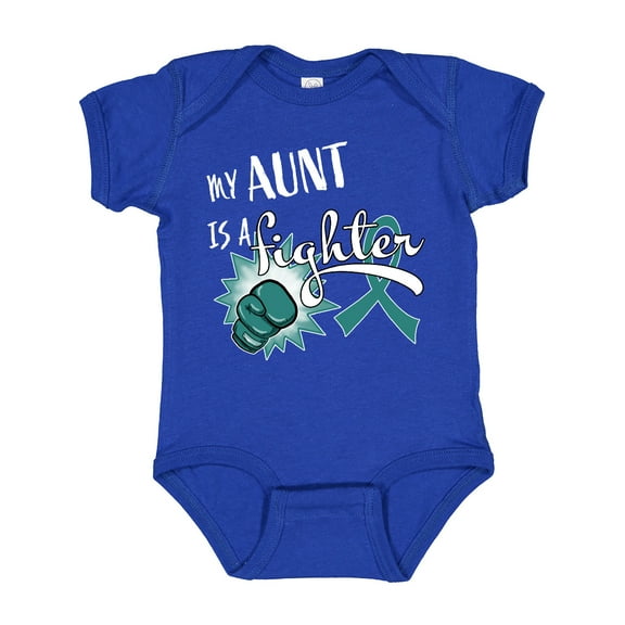 Inktastic Ovarian Cancer Awareness My Aunt is a Fighter Boys or Girls Baby Bodysuit