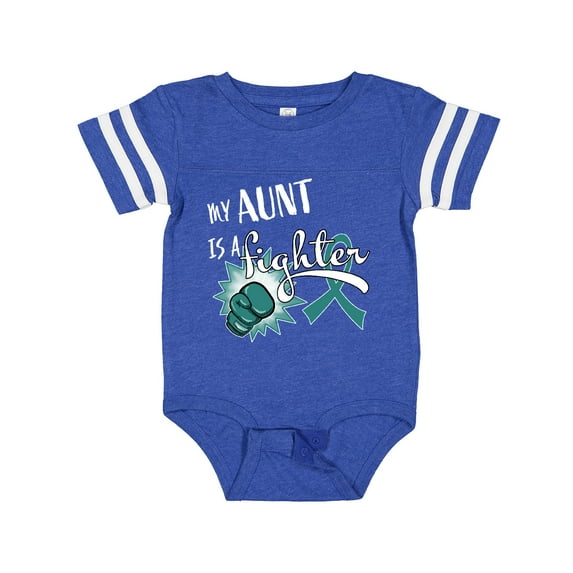 Inktastic Ovarian Cancer Awareness My Aunt is a Fighter Boys or Girls Baby Bodysuit