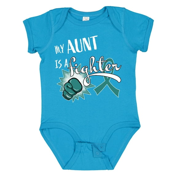 Inktastic Ovarian Cancer Awareness My Aunt is a Fighter Boys or Girls Baby Bodysuit