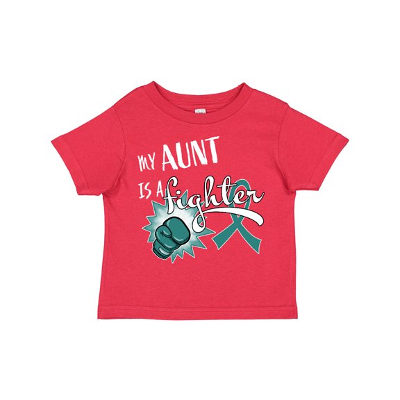 Inktastic Ovarian Cancer Awareness My Aunt is a Fighter Boys or Girls Toddler T-Shirt