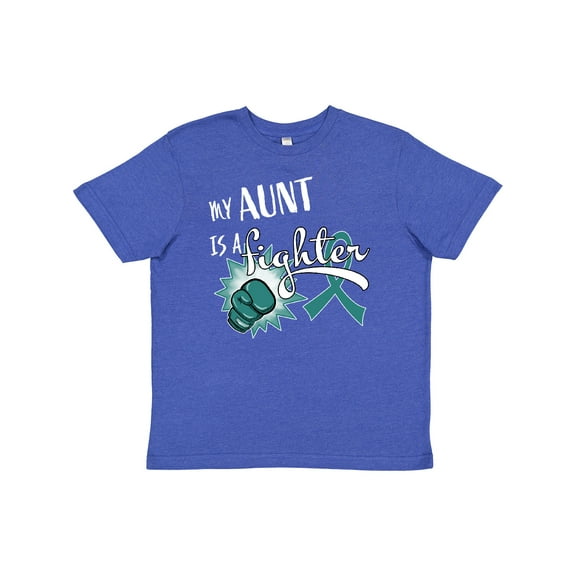 Inktastic Ovarian Cancer Awareness My Aunt is a Fighter Youth T-Shirt