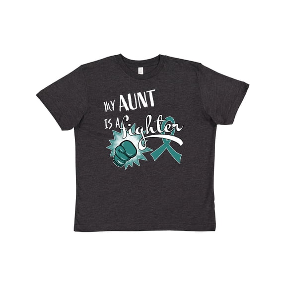 Inktastic Ovarian Cancer Awareness My Aunt is a Fighter Youth T-Shirt