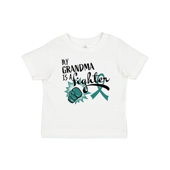 Inktastic Ovarian Cancer Awareness My Grandma is a Fighter Boys or Girls Baby T-Shirt