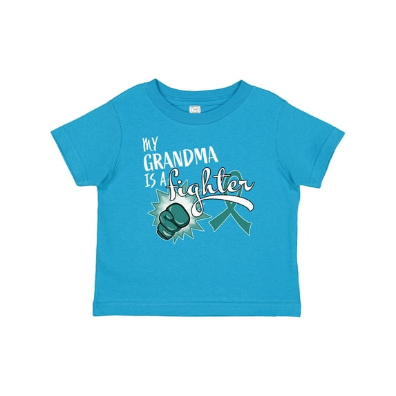 Inktastic Ovarian Cancer Awareness My Grandma is a Fighter Boys or Girls Baby T-Shirt