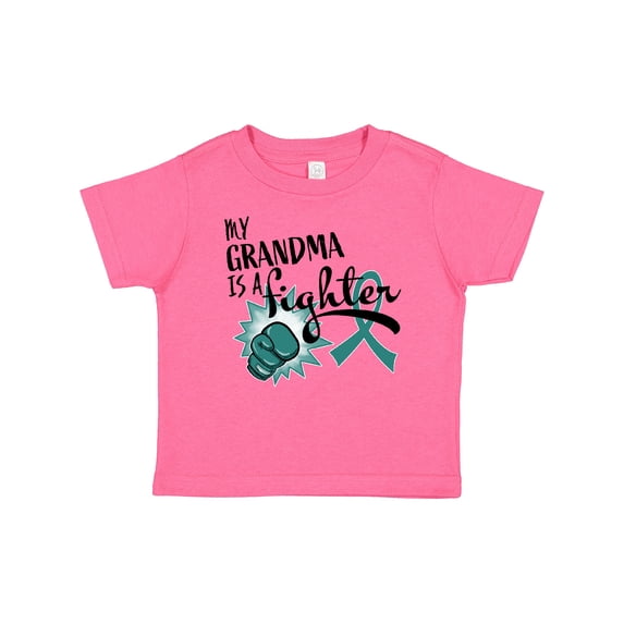 Inktastic Ovarian Cancer Awareness My Grandma is a Fighter Boys or Girls Baby T-Shirt