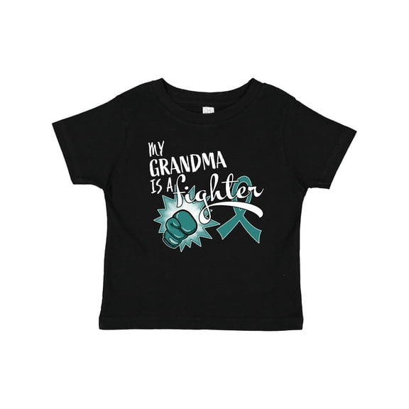 Inktastic Ovarian Cancer Awareness My Grandma is a Fighter Boys or Girls Baby T-Shirt