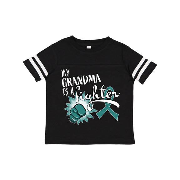 Inktastic Ovarian Cancer Awareness My Grandma is a Fighter Boys or Girls Toddler T-Shirt