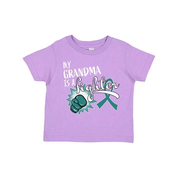 Inktastic Ovarian Cancer Awareness My Grandma is a Fighter Boys or Girls Toddler T-Shirt