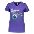 thumbnail image 1 of Inktastic Ovarian Cancer Awareness My Grandma is a Fighter Women's V-Neck T-Shirt, 1 of 5