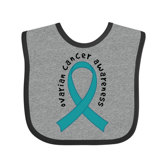 Inktastic Ovarian Cancer Awareness Ribbon Boys or Girls Baby Bib