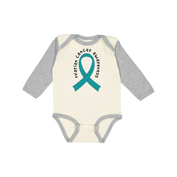 Inktastic Ovarian Cancer Awareness Ribbon Boys or Girls Long Sleeve Baby Bodysuit