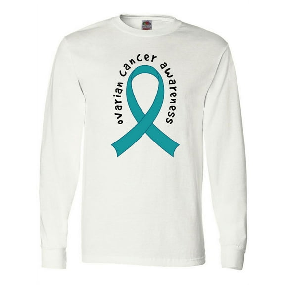 Inktastic Ovarian Cancer Awareness Ribbon Long Sleeve T-Shirt