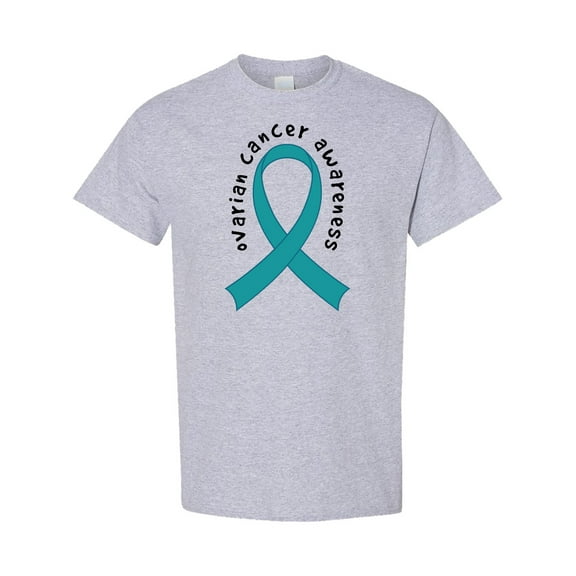 Inktastic Ovarian Cancer Awareness Ribbon T-Shirt
