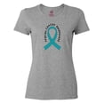 thumbnail image 1 of Inktastic Ovarian Cancer Awareness Ribbon Women's T-Shirt, 1 of 5