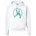 thumbnail image 1 of Inktastic Ovarian Cancer Awareness Teal Ribbon Made of Hearts Adult Hoodie Sweatshirt, 1 of 4