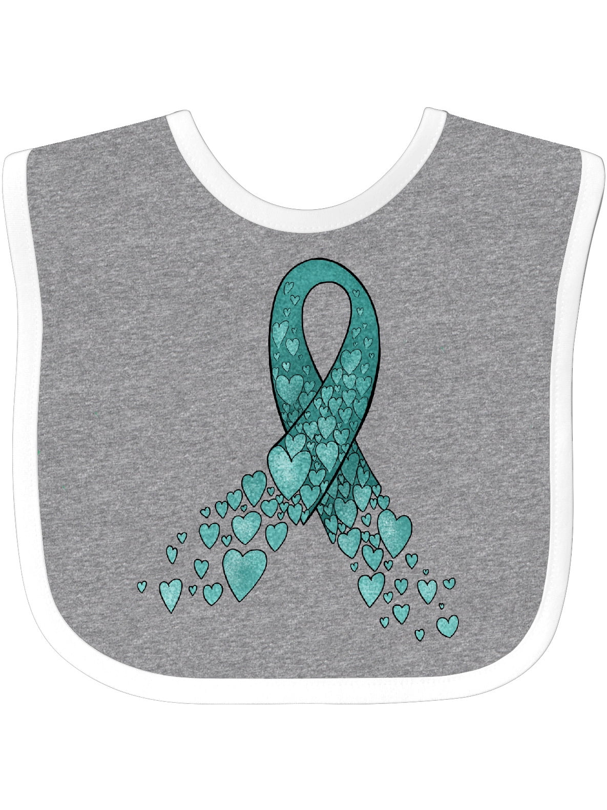 Inktastic Ovarian Cancer Awareness Teal Ribbon Made of Hearts Boys or ...
