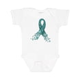 thumbnail image 1 of Inktastic Ovarian Cancer Awareness Teal Ribbon Made of Hearts Boys or Girls Baby Bodysuit, 1 of 5