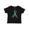 thumbnail image 1 of Inktastic Ovarian Cancer Awareness Teal Ribbon Made of Hearts Boys or Girls Baby T-Shirt, 1 of 5