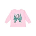 thumbnail image 1 of Inktastic Ovarian Cancer Awareness with Butterfly Ribbon Words Boys or Girls Long Sleeve Toddler T-Shirt, 1 of 5