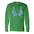 thumbnail image 1 of Inktastic Ovarian Cancer Awareness with Butterfly Ribbon Words Long Sleeve T-Shirt, 1 of 5