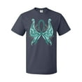 thumbnail image 1 of Inktastic Ovarian Cancer Awareness with Butterfly Ribbon Words T-Shirt, 1 of 5