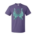 thumbnail image 1 of Inktastic Ovarian Cancer Awareness with Butterfly Ribbon Words T-Shirt, 1 of 5