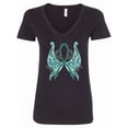 thumbnail image 1 of Inktastic Ovarian Cancer Awareness with Butterfly Ribbon Words Women's V-Neck T-Shirt, 1 of 5