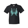 thumbnail image 1 of Inktastic Ovarian Cancer Awareness with Butterfly Ribbon Words Youth T-Shirt, 1 of 5