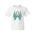 thumbnail image 1 of Inktastic Ovarian Cancer Awareness with Butterfly Ribbon Words Youth T-Shirt, 1 of 5