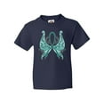thumbnail image 1 of Inktastic Ovarian Cancer Awareness with Butterfly Ribbon Words Youth T-Shirt, 1 of 5