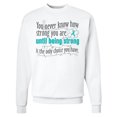 thumbnail image 1 of Inktastic Ovarian Cancer Being Strong Adult Sweatshirt, 1 of 4