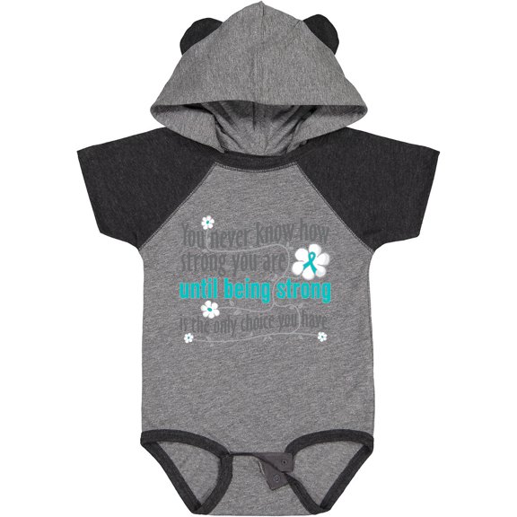 Inktastic Ovarian Cancer Being Strong Girls Baby Bodysuit