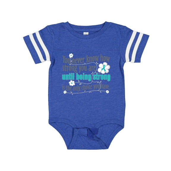 Inktastic Ovarian Cancer Being Strong Girls Baby Bodysuit
