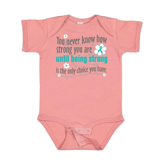 Inktastic Ovarian Cancer Being Strong Girls Baby Bodysuit